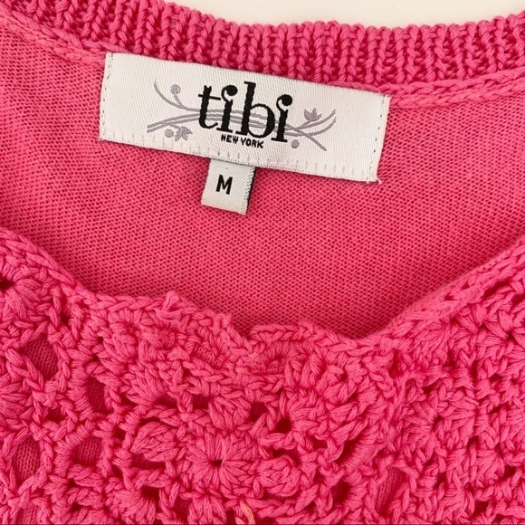 Tibi Crochet Dress Medium Sleeveless Pink - Picture 5 of 8